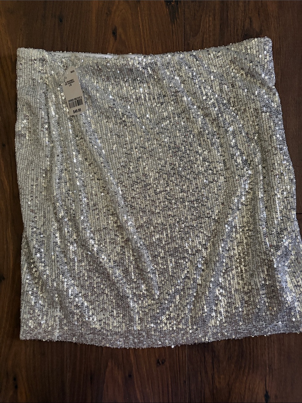 le chateau Silver Sequin Mini Skirt